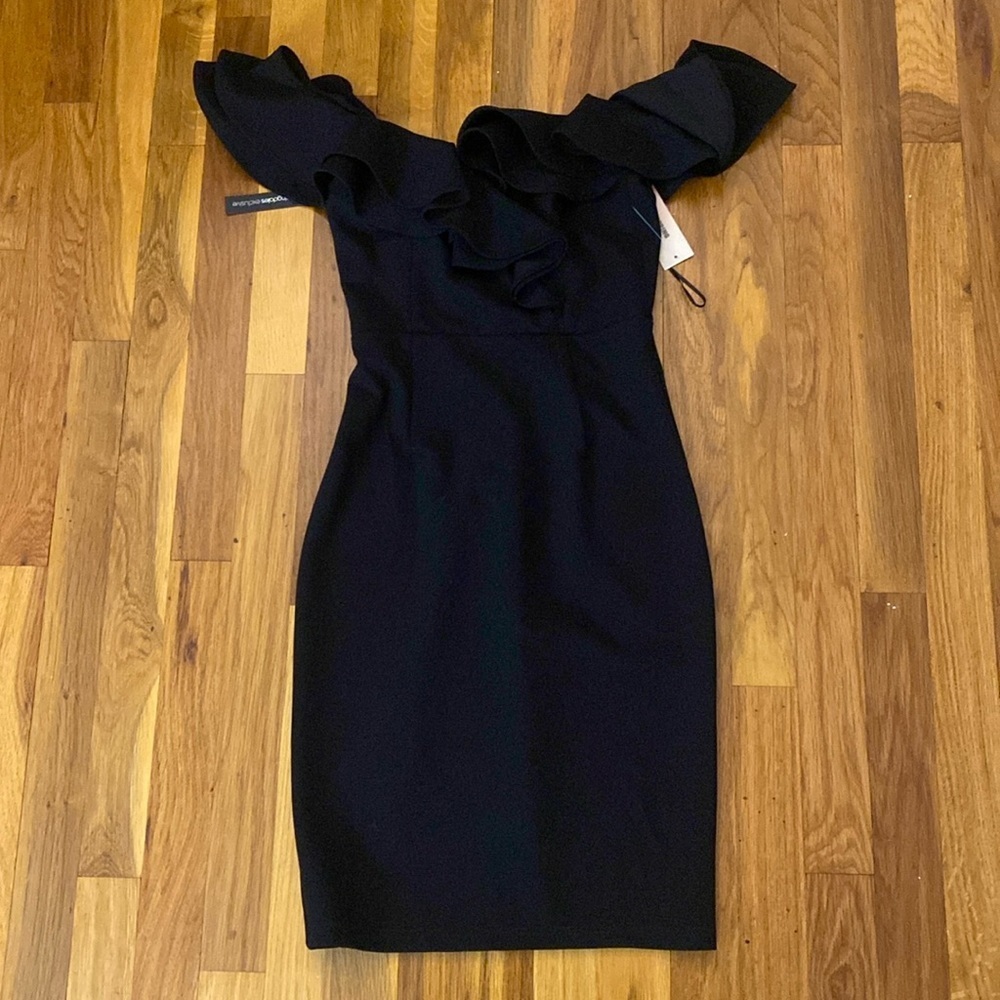 NWT Sunset + Spring Women’s Black Dress With Ruffle Detailing Size XS